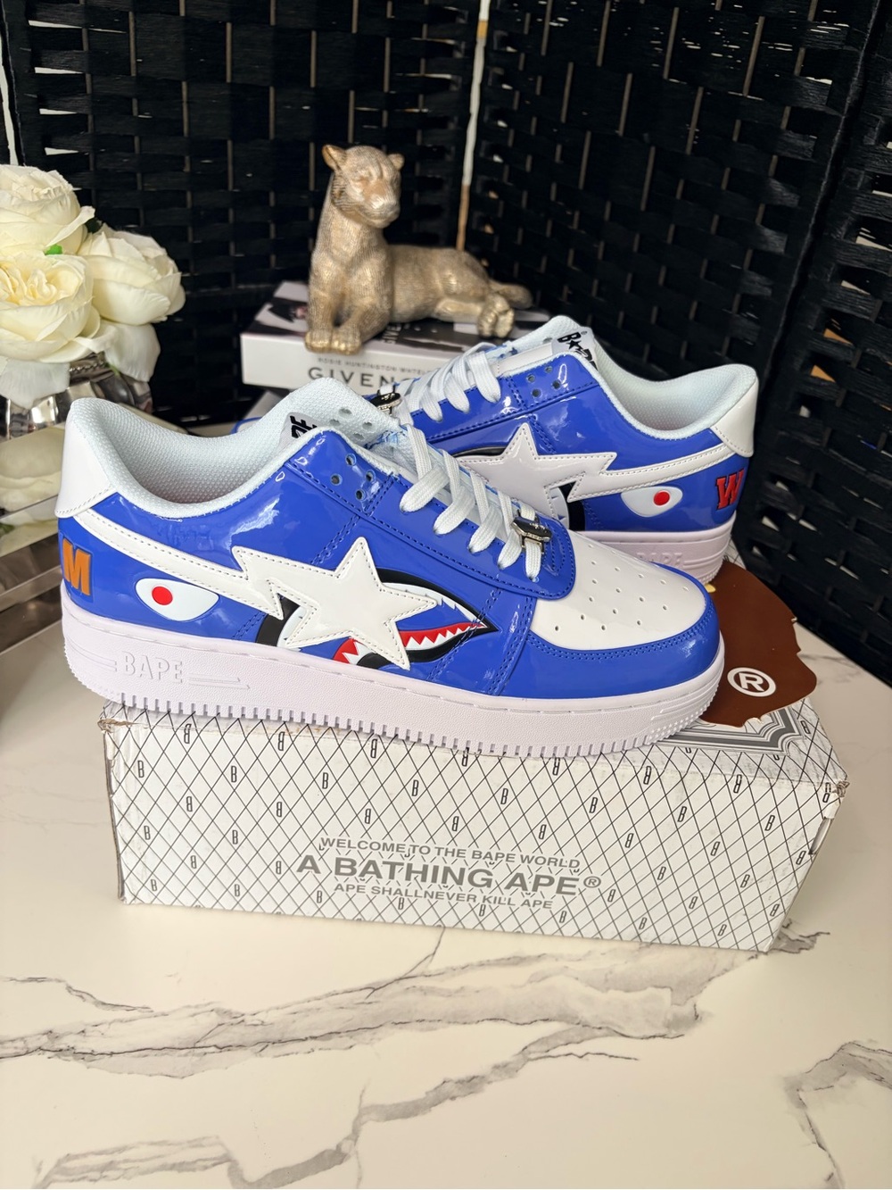 A Bathing Ape Bape Sta Low Shark Face Blue